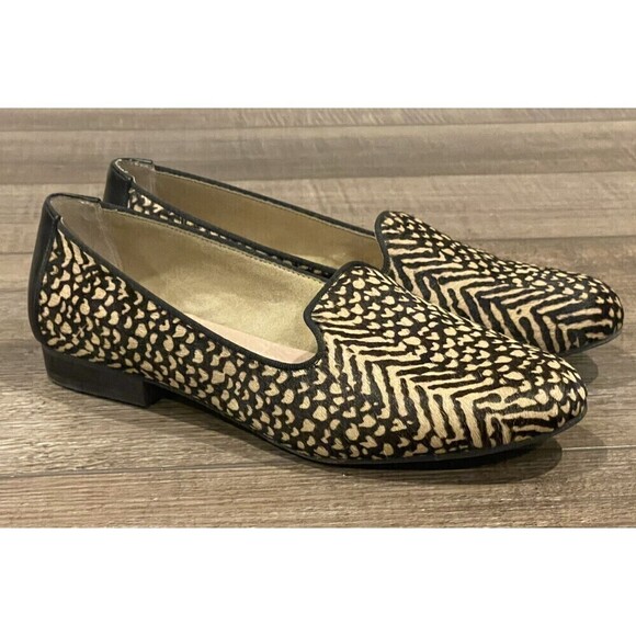 Adam Tucker Me Too Animal Print Fur Jaguar Loafers Slip on Shoes Size 8M Womens - Picture 1 of 14
